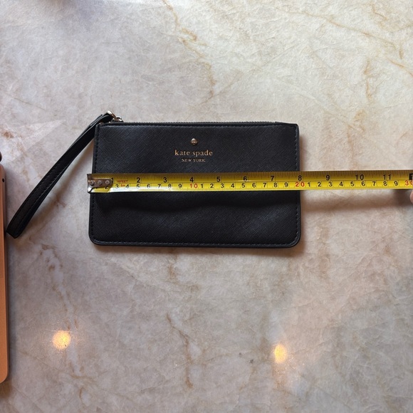 Kate Spade Black Leather Clutch 9'x 5' - Picture 5 of 7